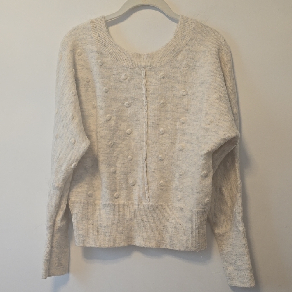 William Rast Cozy Knit Sweater in White/Grey Medium
